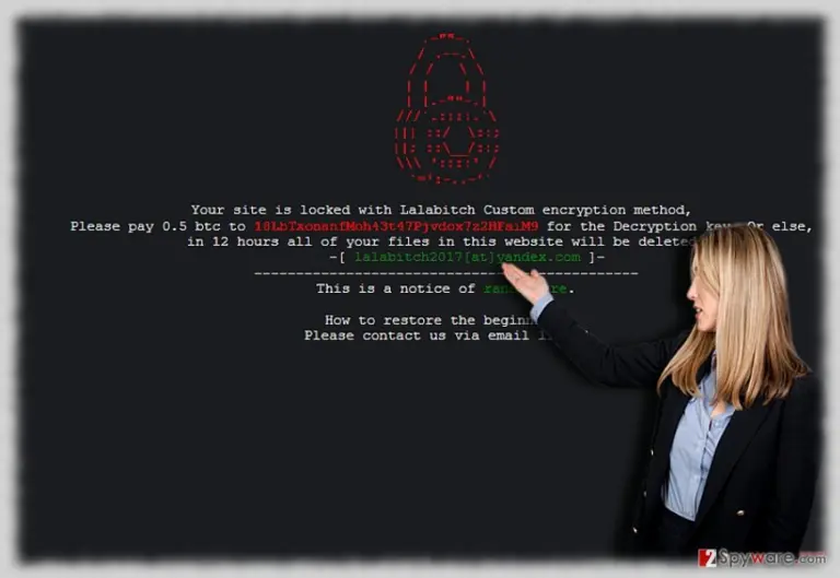 The image displaying Lalabitch ransom note