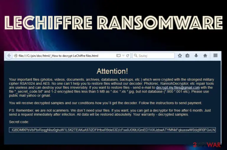 LeChiffre ransomware virus