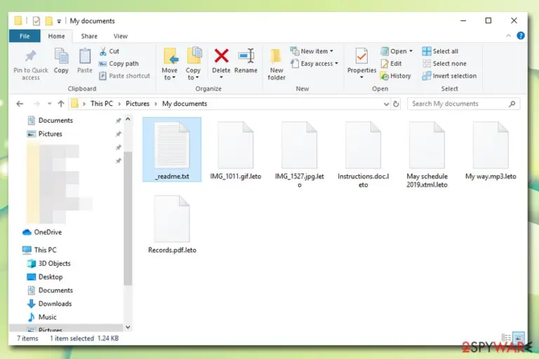 Leto ransomware encrypted files