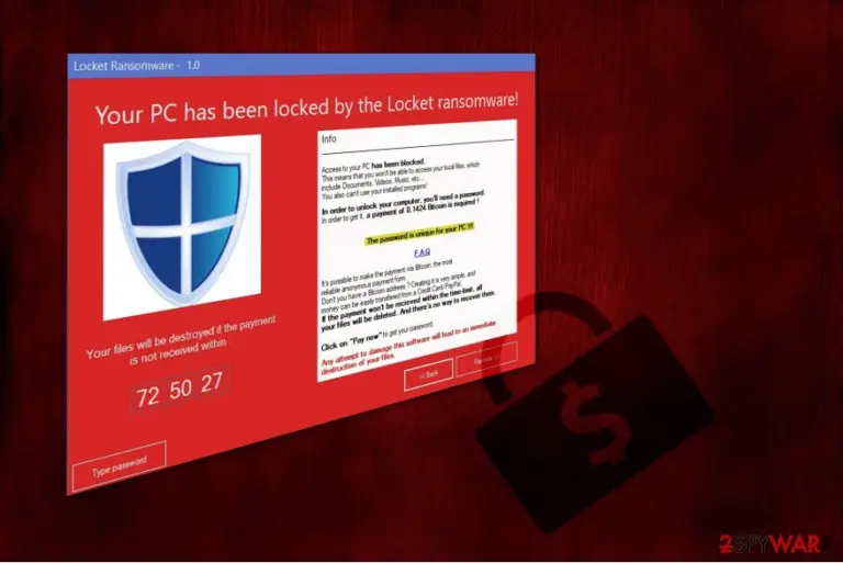 Locket ransomware virus illustration