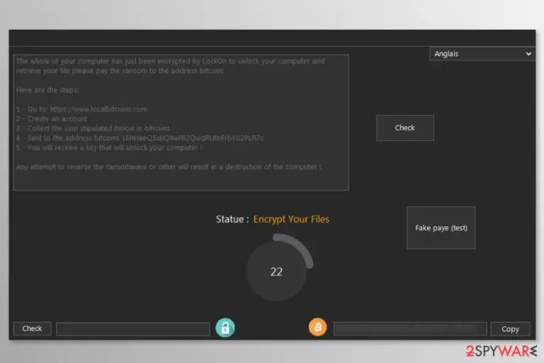 Ransom note by LockOn ransomware virus