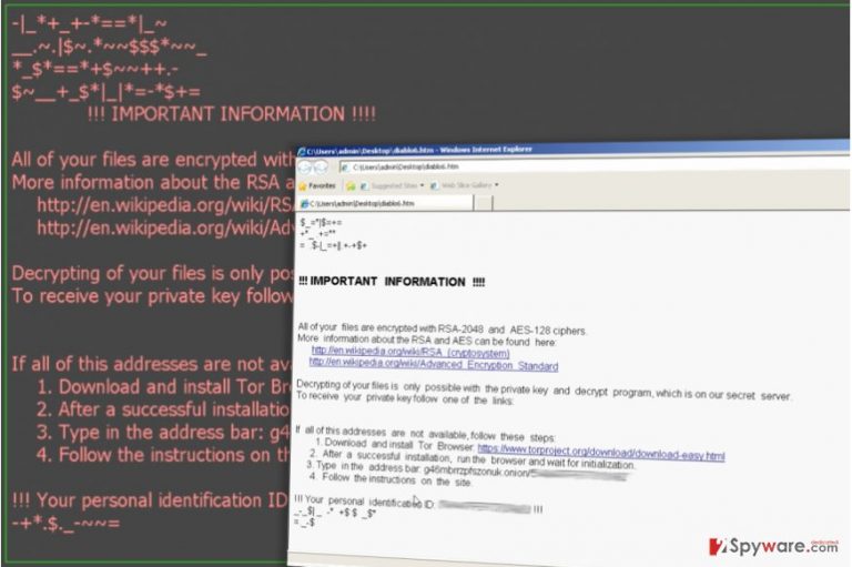 Locky ransomware note Locky ransomware note