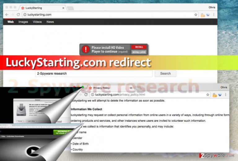 Picture of LuckyStarting.com and examples of ads it might serve Picture of LuckyStarting.com and examples of ads it might serve