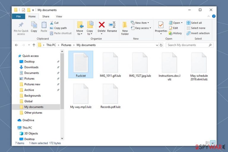Lulz ransomware locked files