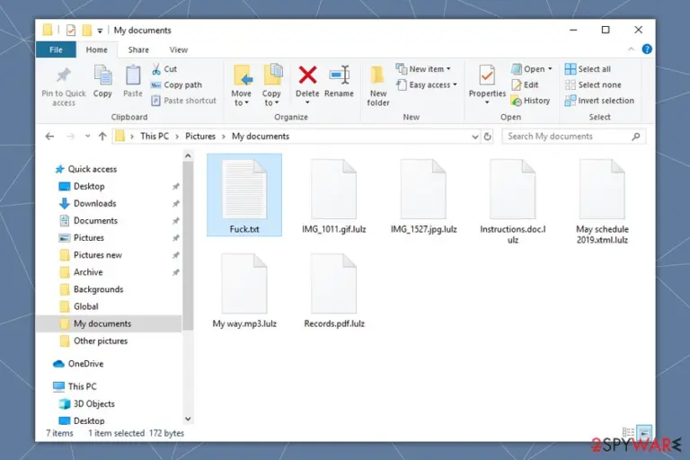 Lulz ransomware locked files