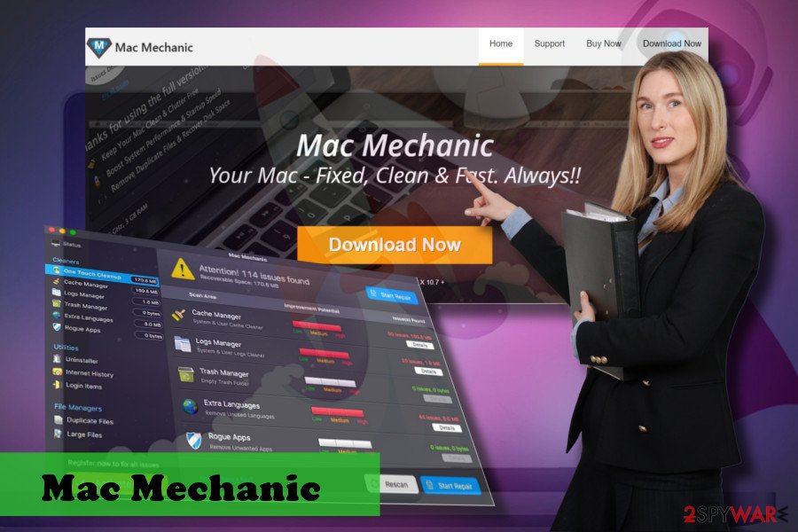Mac Mechanic virus. A printscreen of official website Mac Mechanic virus. A printscreen of official website
