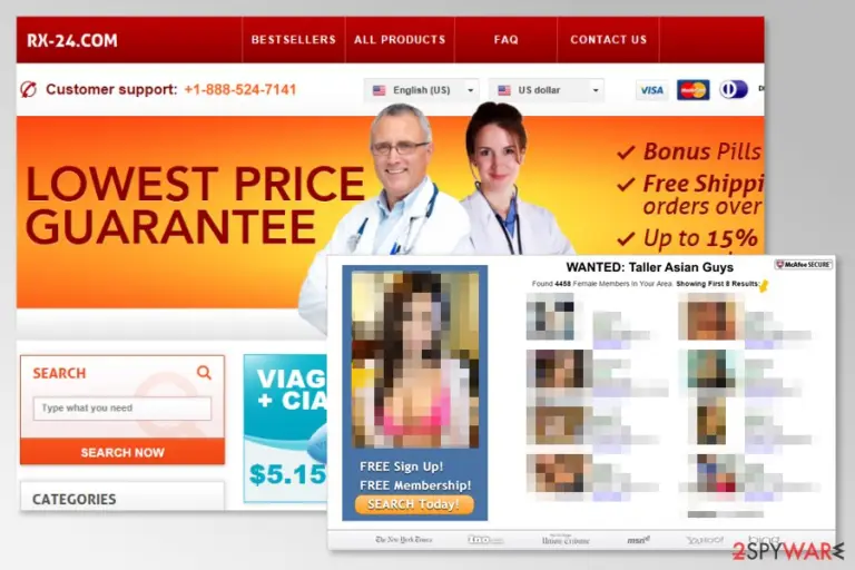 Example of Main.exosrv.com redirects