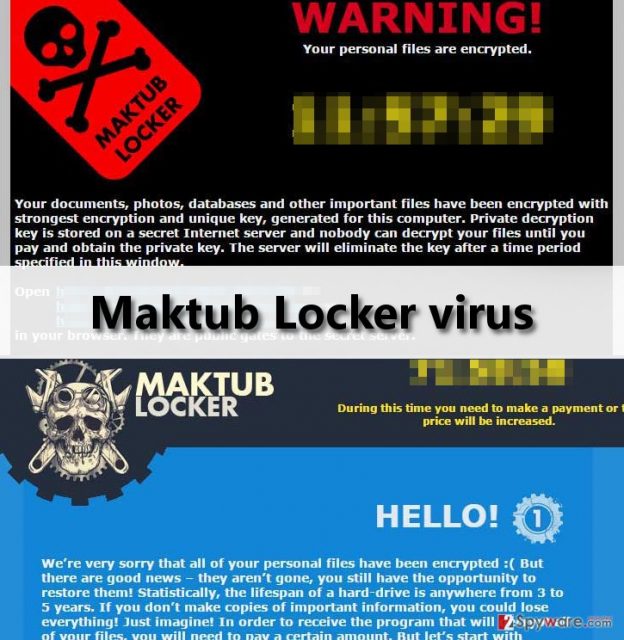 Maktub Locker virus ransom note