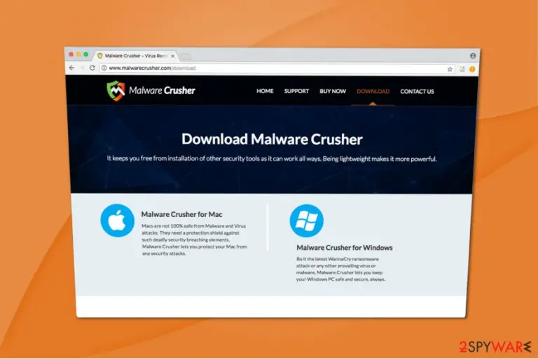 Malware Crusher is offered on the official website or distributed as bundled software