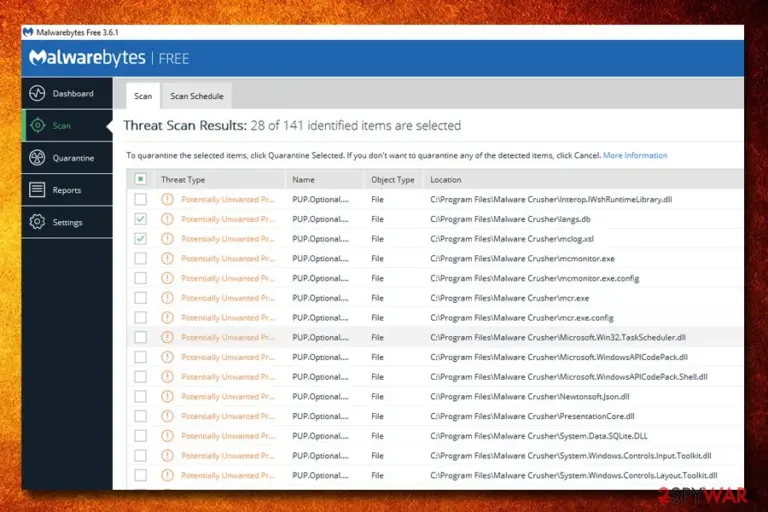 Malware Crusher PUP detection