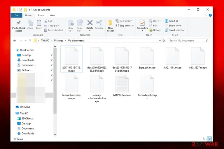 Mapo ransomware locked files
