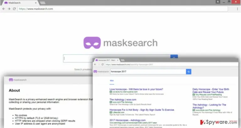 The illustration of MaskSearch.com virus