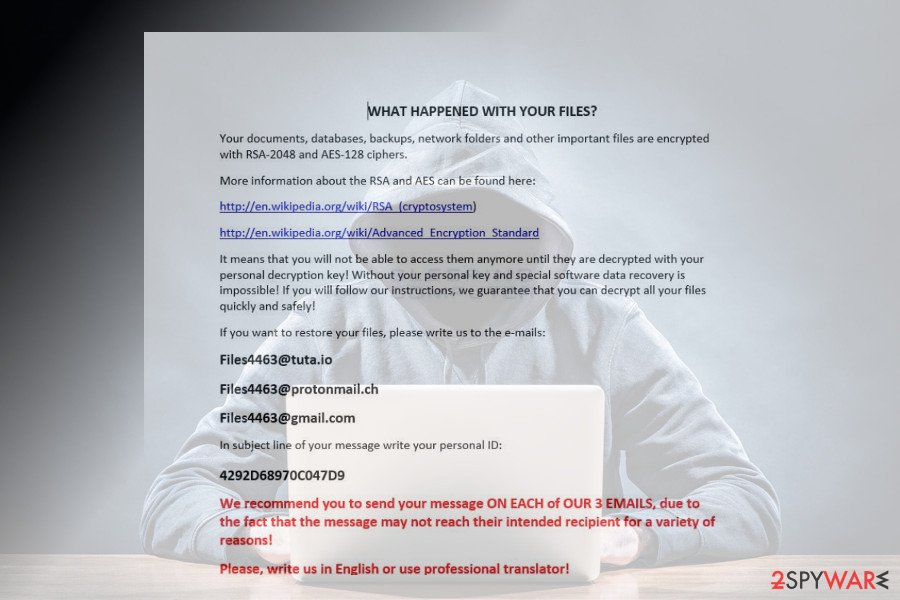 Matrix virus ransom note Matrix virus ransom note