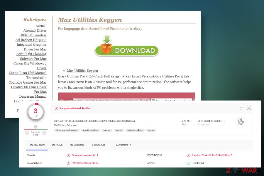 Max Utilities detection Max Utilities detection