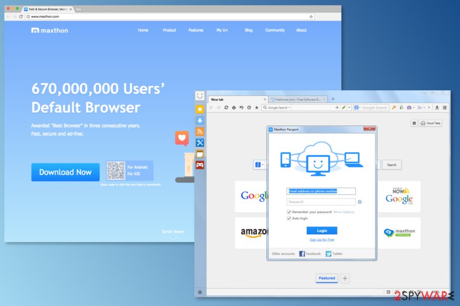 The picture of Maxthon browser The picture of Maxthon browser
