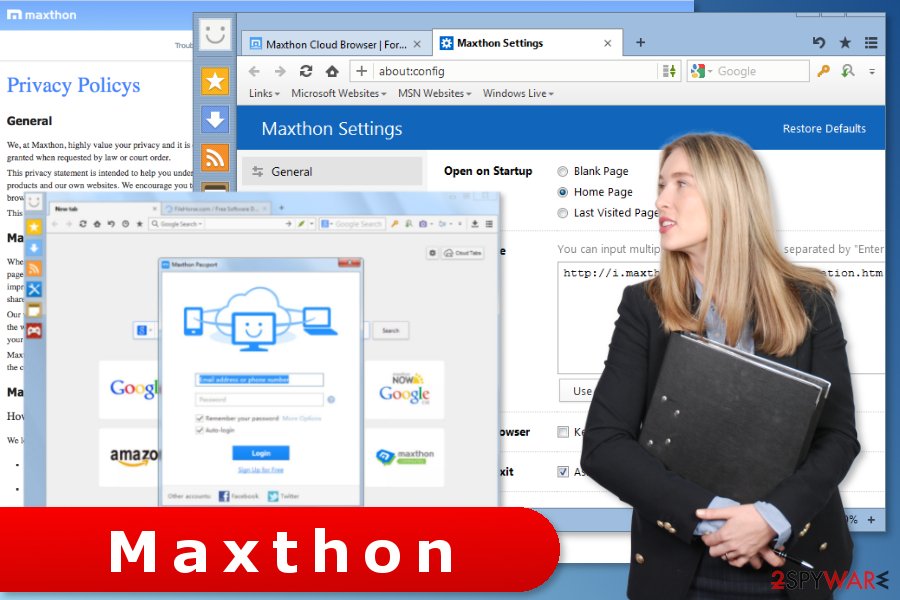 The picture of Maxthon browser settings The picture of Maxthon browser settings