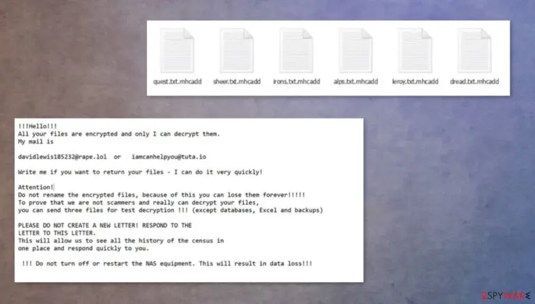 Mhcadd ransomware virus