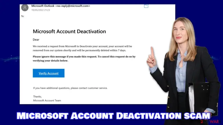 Microsoft Account Deactivation scam
