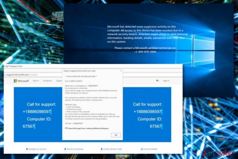 “Microsoft has detected suspicious activity” Tech support scam “Microsoft has detected suspicious activity” Tech support scam