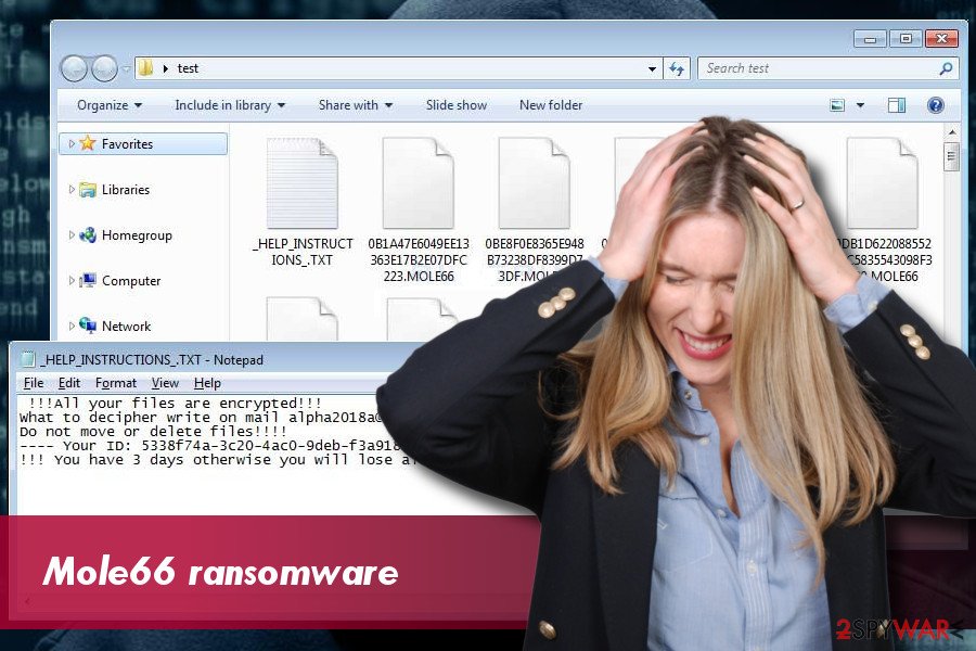 Mole66 CryptoMix ransomware example Mole66 CryptoMix ransomware example