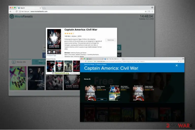 Moviesfanatic.com redirects to movie streaming sites