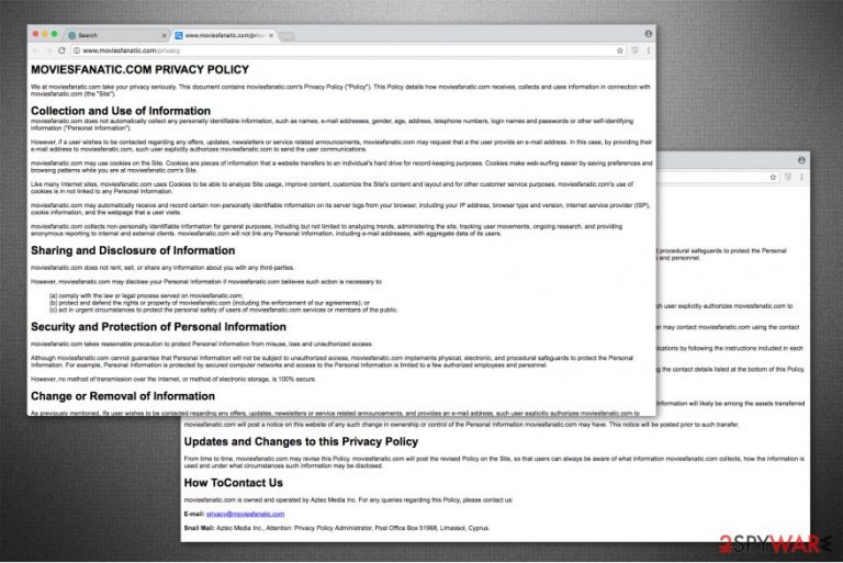 Moviesfanatic.com privacy policy