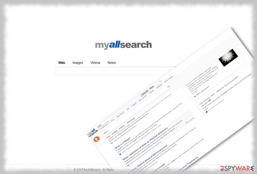 MyAllSearch homepage and associated sites MyAllSearch homepage and associated sites