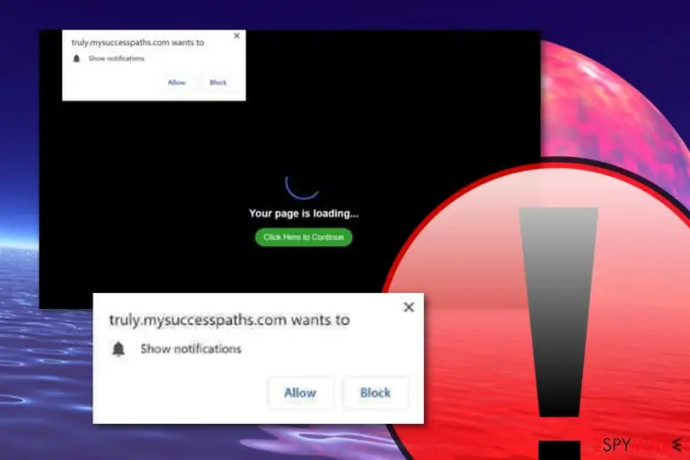 Mysuccesspaths.com pop-up ads