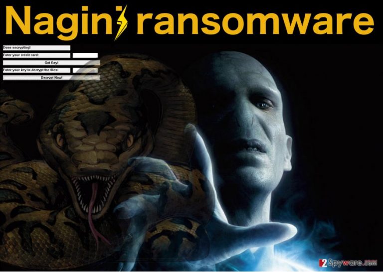 Illustration of the Nagini ransomwre ransom note Illustration of the Nagini ransomwre ransom note