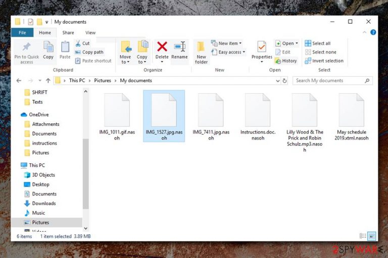 Nasoh ransomware encrypted files