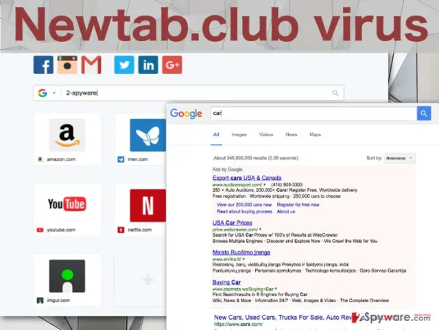 Image of the Newtab.club virus