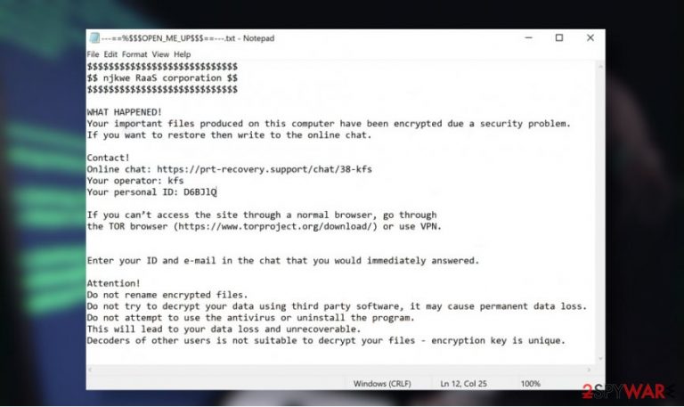 njkwe RaaS ransomware njkwe RaaS ransomware