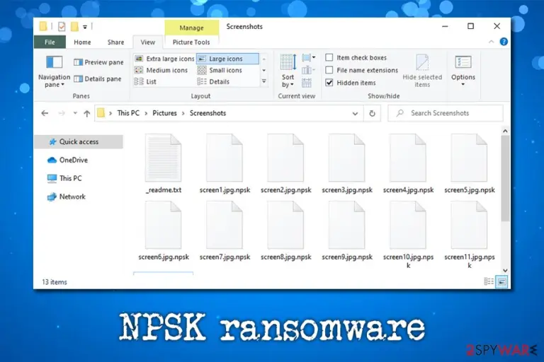 NPSK ransomware encrypted files