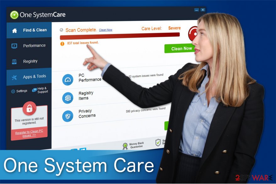 The image of fraudulent One System Care alerts The image of fraudulent One System Care alerts