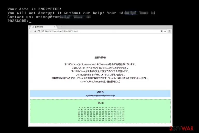 Oni ransomware virus