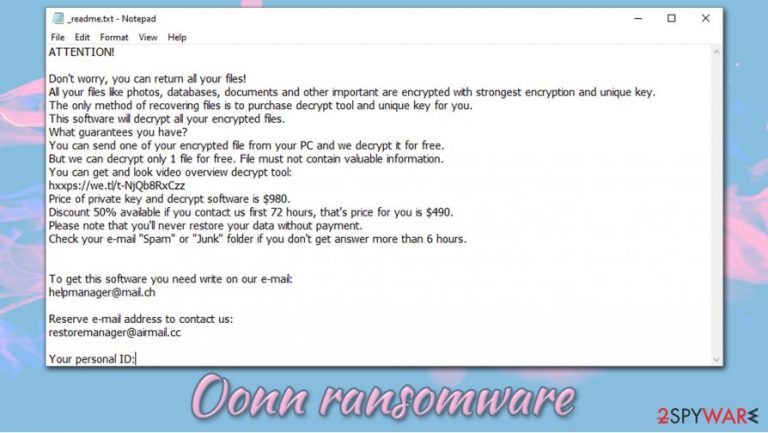 Oonn ransomware Oonn ransomware