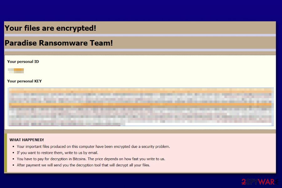 Paradise ransomware new payment site Paradise ransomware new payment site