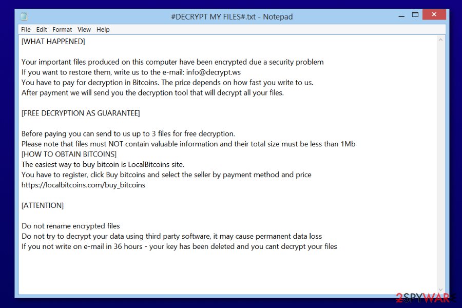 Paradise virus ransom note Paradise virus ransom note