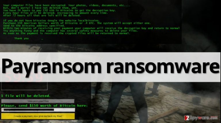 Ransom note left by Payransom virus Ransom note left by Payransom virus