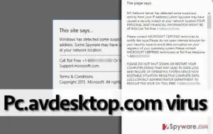 Scammy ads by Pc.avdesktop.com virus