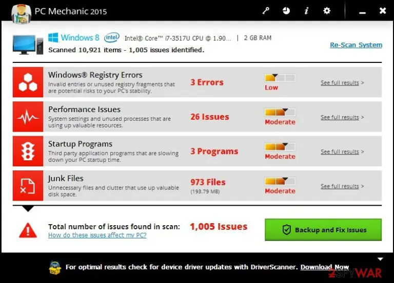 PC Mechanic 2015 scam software