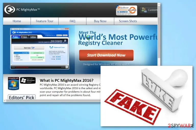 PC MightyMax fake fixing program
