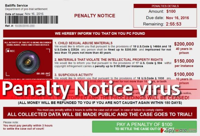 Penalty Notice virus accuses victim of cyber crimes