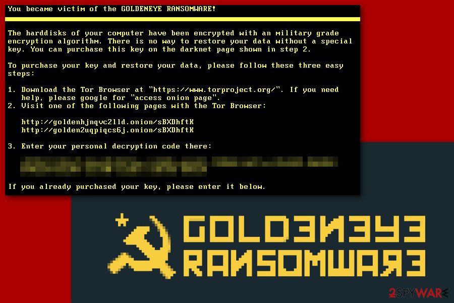 Petya GoldenEye virus version Petya GoldenEye virus version