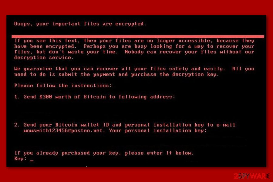 Petya ransomware delivers a ransom note Petya ransomware delivers a ransom note