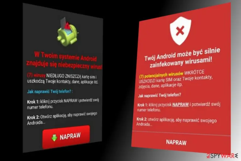 Android virus translated into Poland language