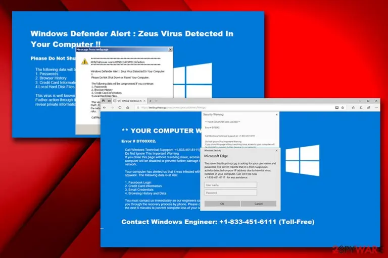 Pop-up ads claim Zeus virus