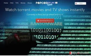 The image of PopCornTime ransomware