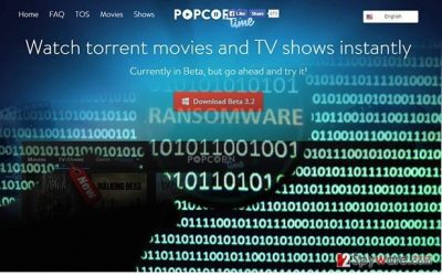 The image of PopCornTime ransomware