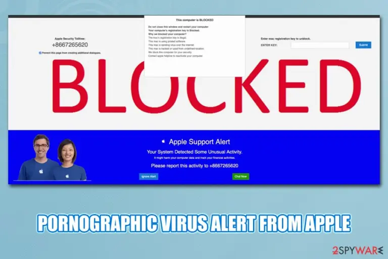 Pornographic virus alert from Apple scam